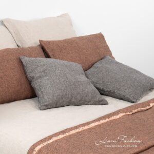 LEILA Housse de coussin gris