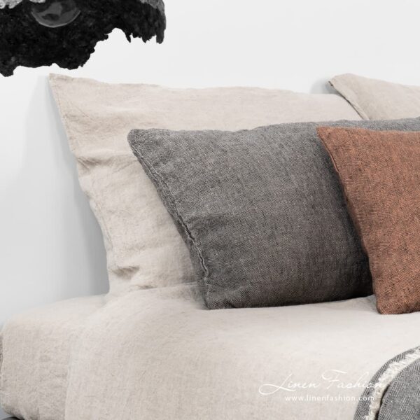 LEILA Housse de coussin gris – Image 2