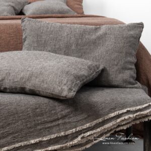 LEILA Housse de coussin gris