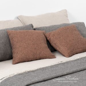 LEILA Housse de coussin brun