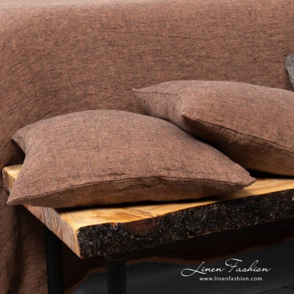 LEILA Housse de coussin brun – Image 2