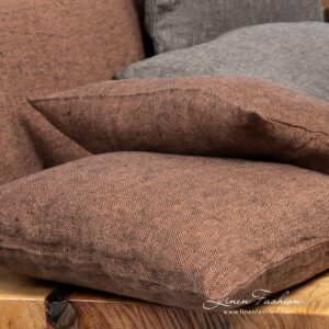 LEILA Housse de coussin brun