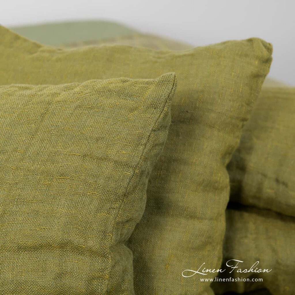 ALOE Housse de coussin vert olive 2 ALOE Housse de coussin vert olive – Image 2