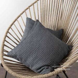 MEGA Housse de coussin gris foncé