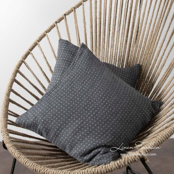 MEGA Housse de coussin gris foncé