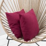 CHERRY Housse de coussin rouge foncé
