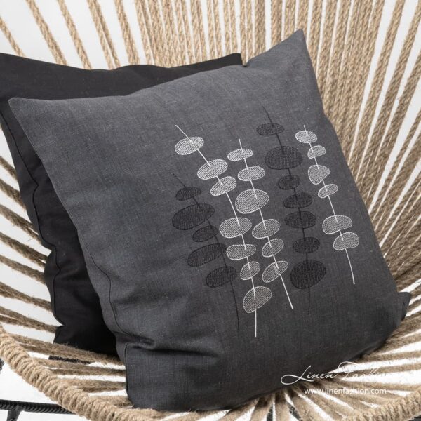 ULA Housse de coussin gris foncé
