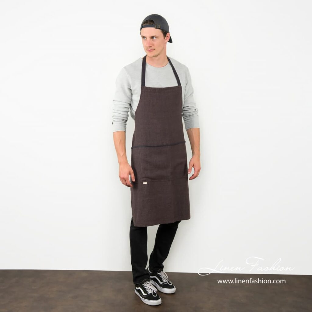 BALI Tablier brun foncé 2 Dark brown apron, bali.