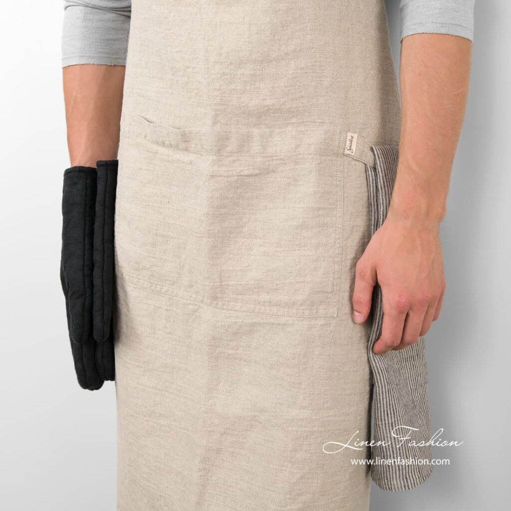 JAZZ Tablier lin naturel 4 Grey colored apron, jazz.