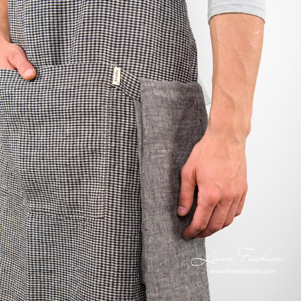 JAZZ Tablier noir et naturel 3 Black/grey colored apron, jazz.