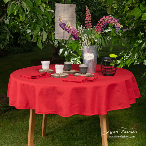 LUNA Nappe ronde/ovale rouge
