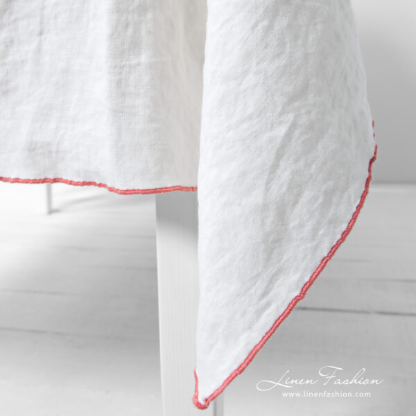 ARVO Nappe blanche avec bordure rose – Image 5