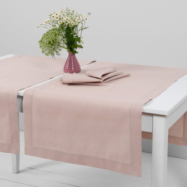 LUNA Chemin de table rose clair