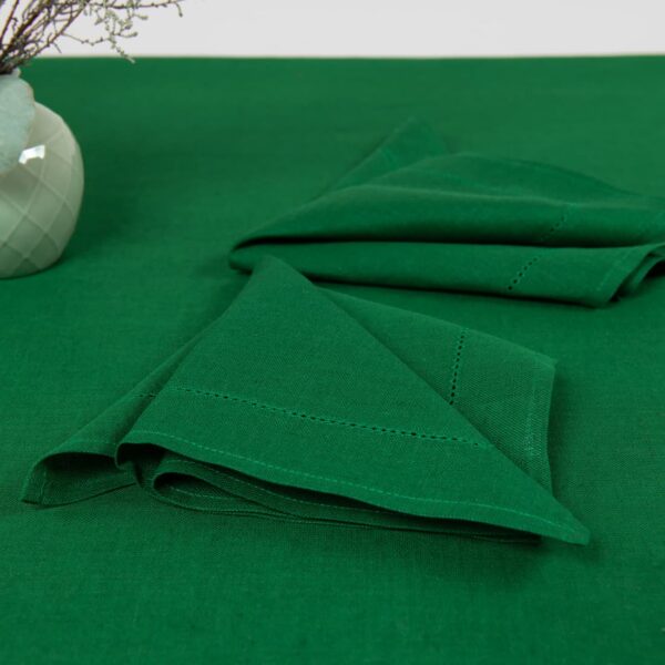 Linen cotton emerald green napkin product photo