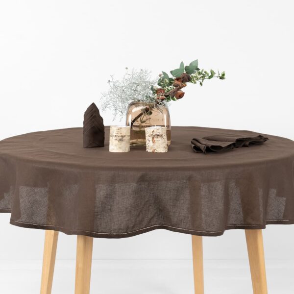 LUNA Nappe ronde/ovale marron – Image 2