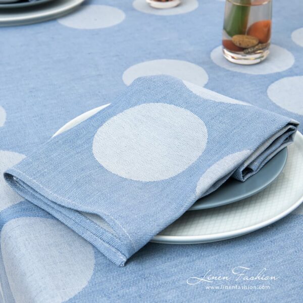 PANAMA blue napkin with large greyish bubbles