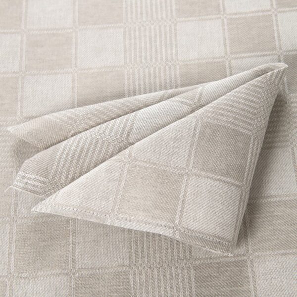 half linen beige check napkin