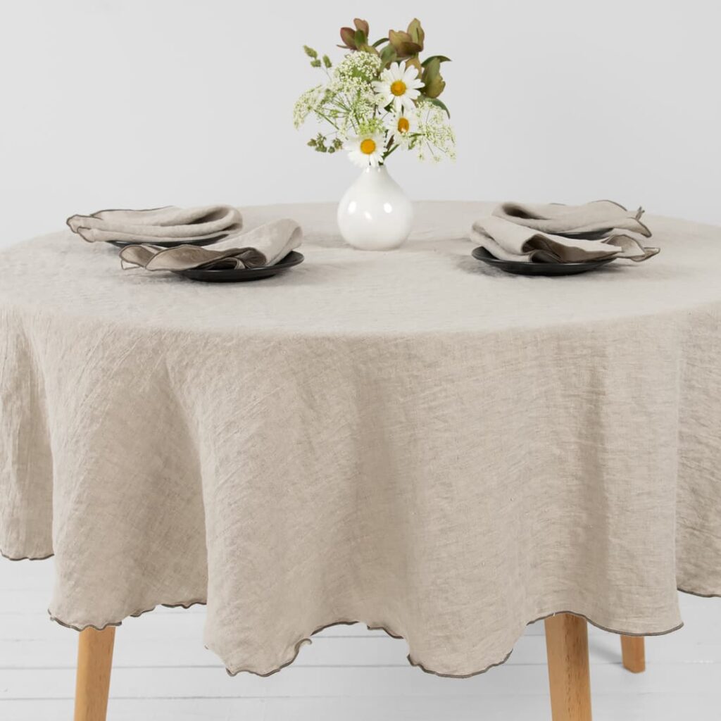 ARVO Nappe ronde lin naturel 4 ARVO Nappe ronde lin naturel – Image 4