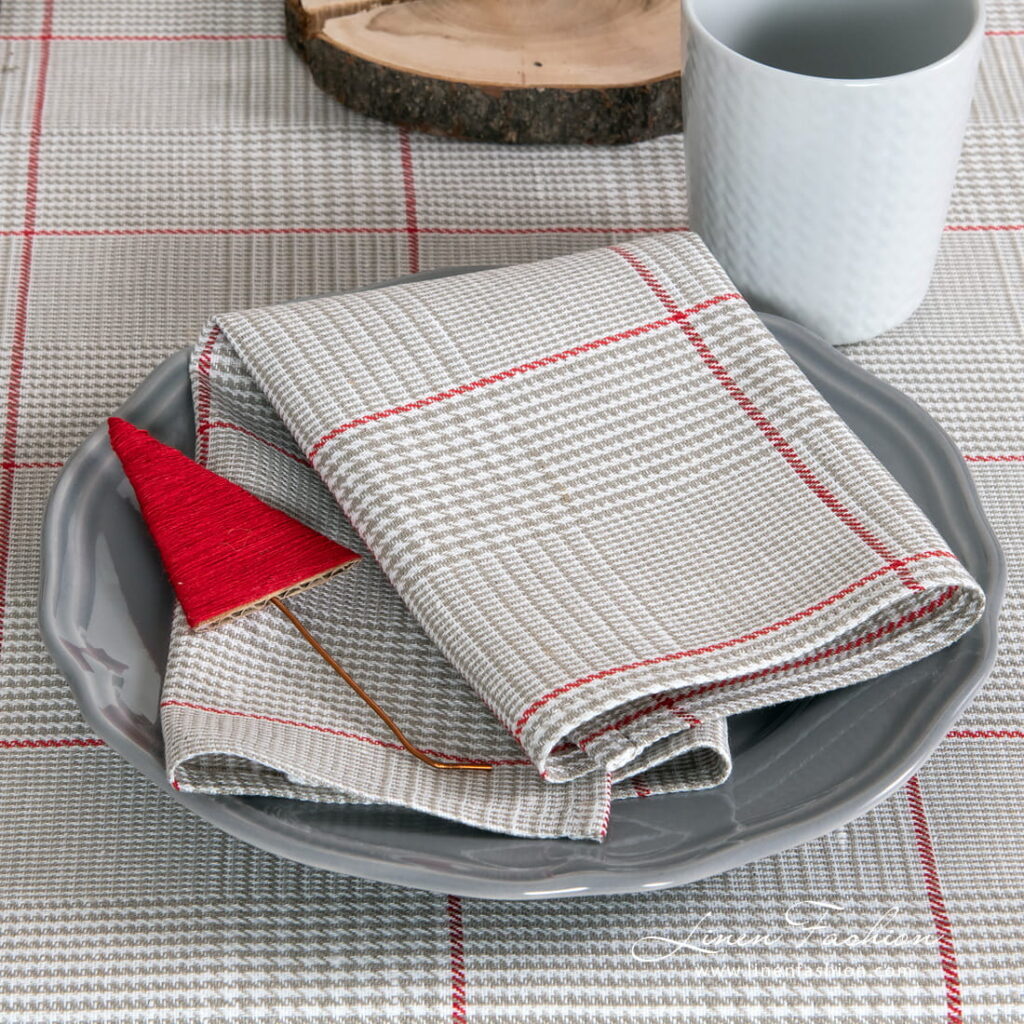 NATA Serviette de table gris 1 Glen check grey napkin