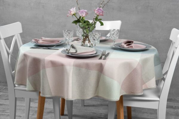 KARO Nappe ronde/ovale gris clair
