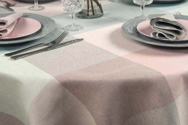 KARO Nappe ronde/ovale gris clair – Image 2