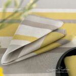 MIMOSA Serviette de table gris jaune