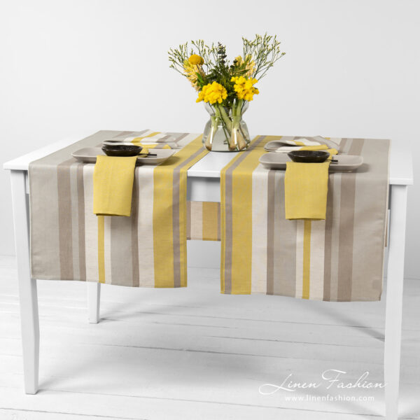 MIMOSA Chemin de table gris jaune