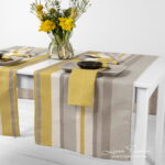 MIMOSA Chemin de table gris jaune