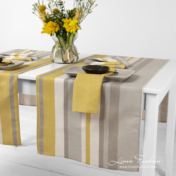 MIMOSA Chemin de table gris jaune – Image 4