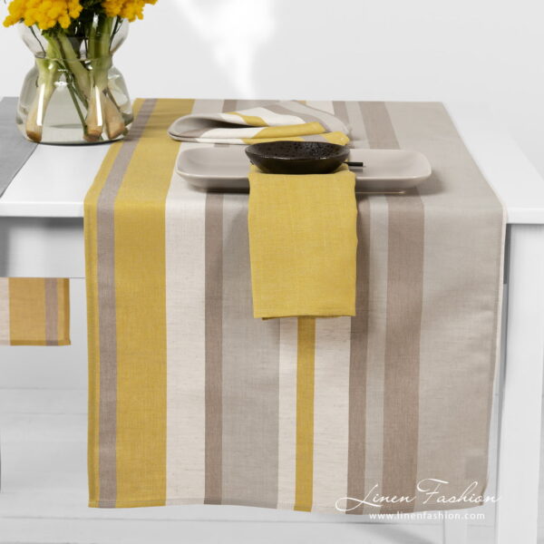 MIMOSA Chemin de table gris jaune – Image 3