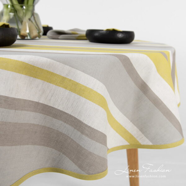 MIMOSA Nappe ronde/ovale gris jaune – Image 3