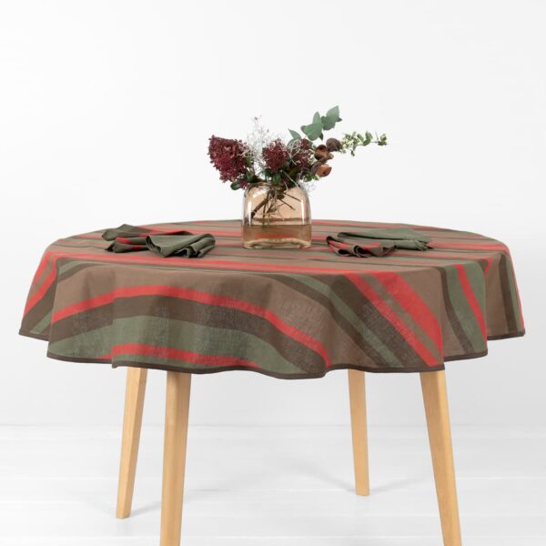MIMOSA Nappe ronde/ovale rouge marron