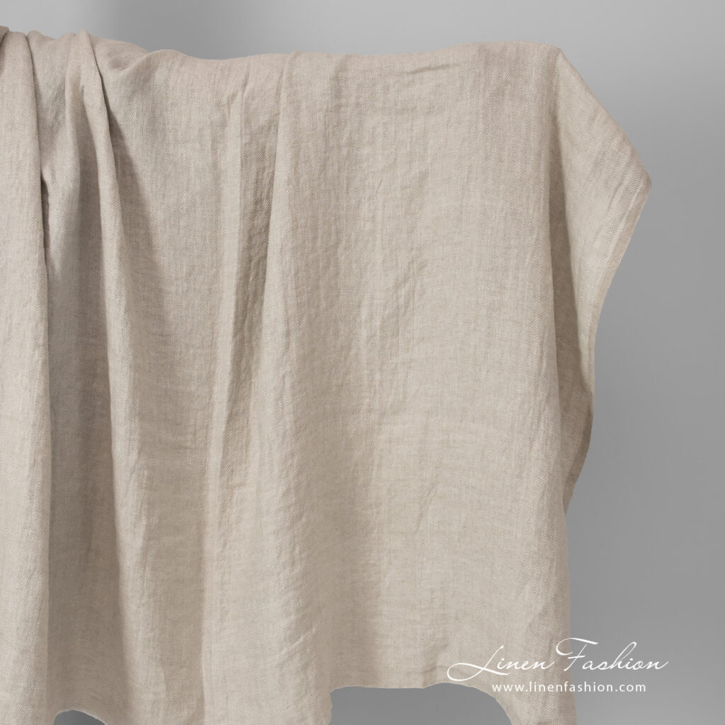 Lin chevron beige lavé 1 herringbone beige linen, washed.