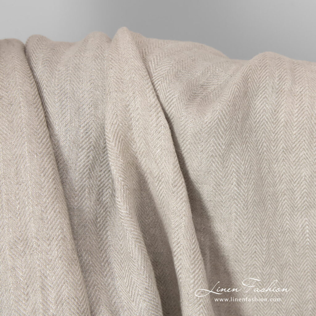 Lin chevron beige lavé 3 herringbone beige linen, classic chevron.
