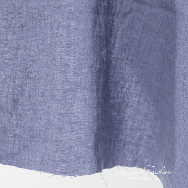 100% linen fabric in dusty blue, washed.