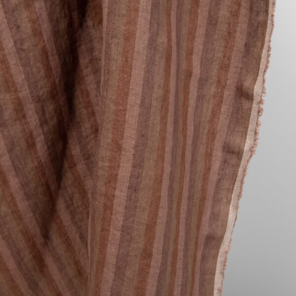 linen brown stripes fabric, multi stripes vertical