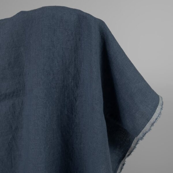 jeans blue linen washed fabric, 145cm.