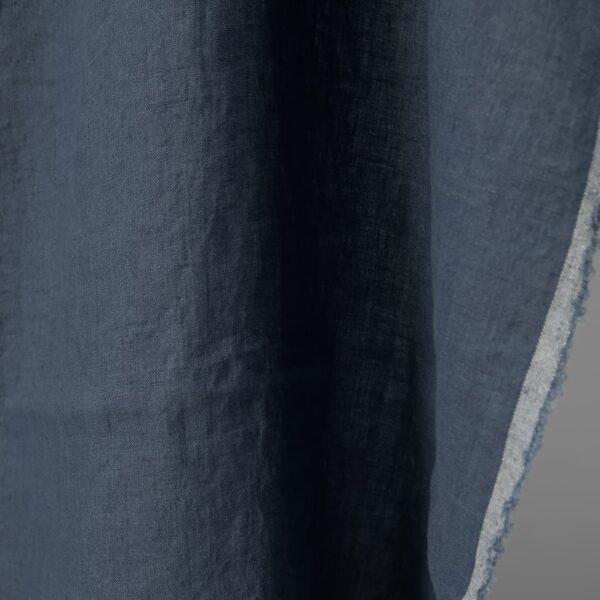 jeans blue linen washed fabric medium weight