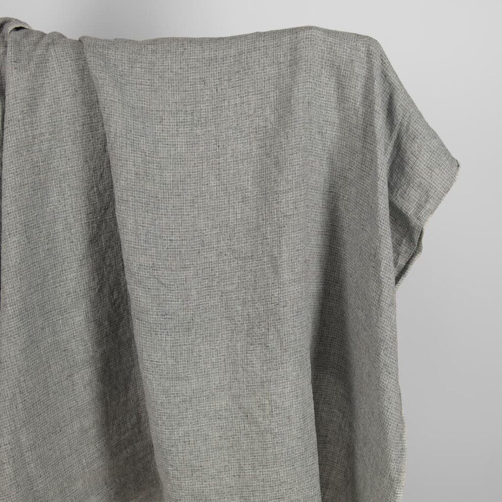 Tissu de lin lavé gris foncé 1 Linen fabric washed dark grey colour