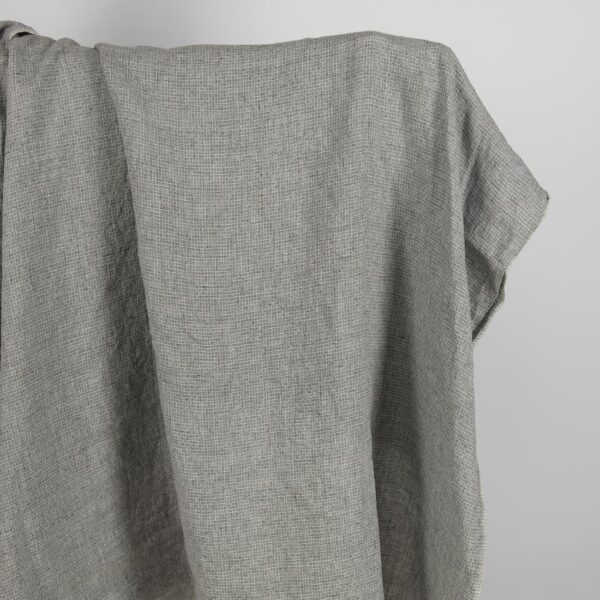 Linen fabric washed dark grey colour