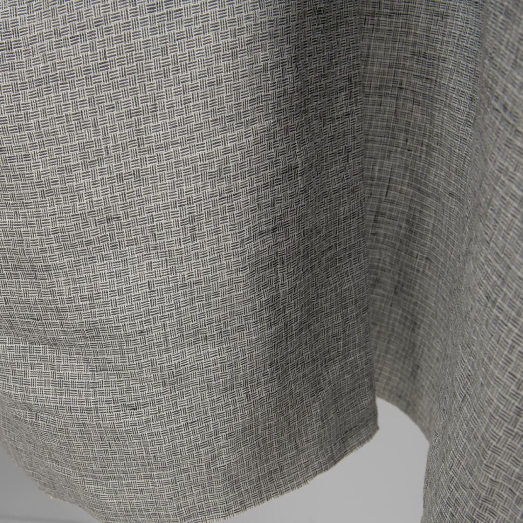 Tissu de lin lavé gris foncé 2 Linen fabric washed dark grey colour for sewing clothes and home textiles