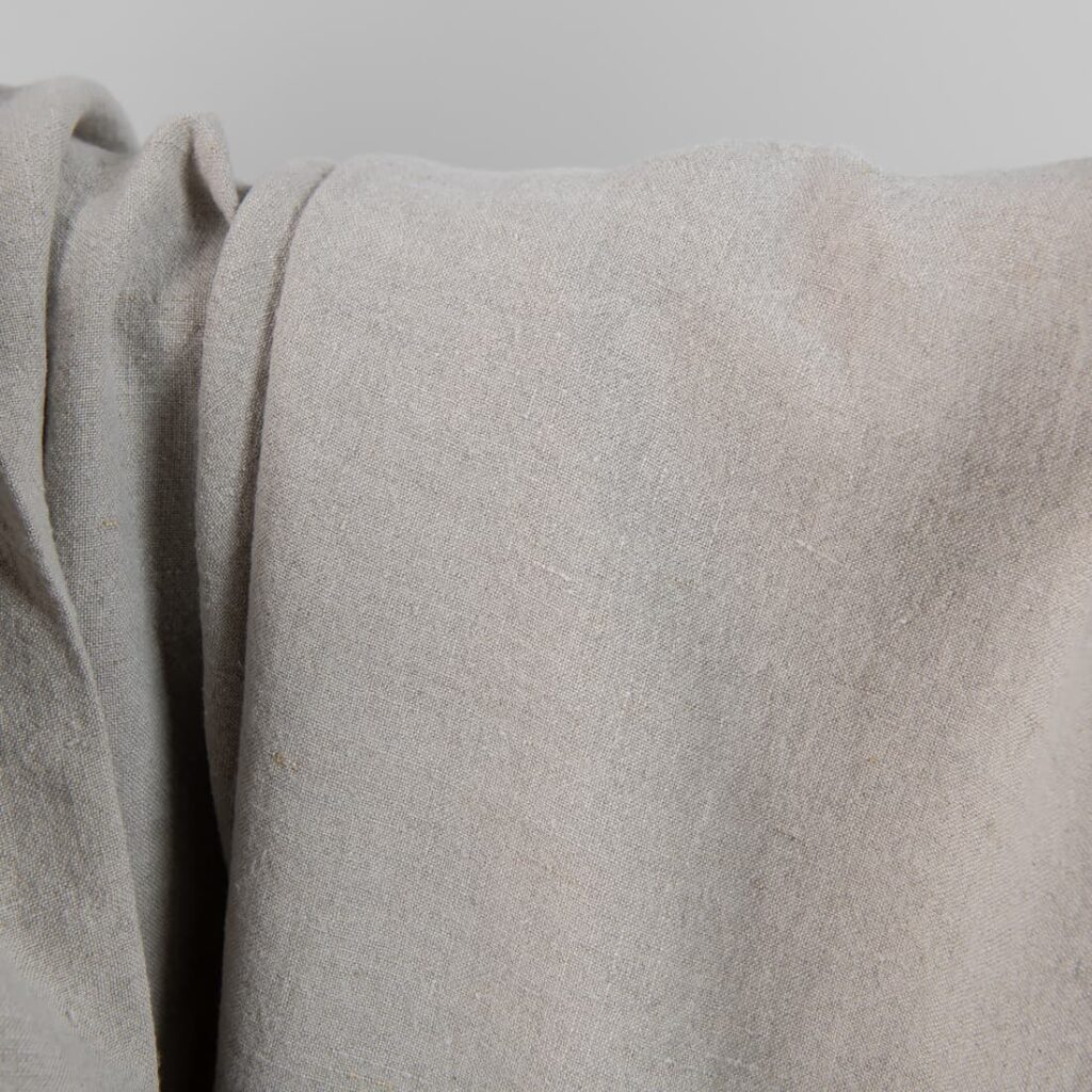 Tissu large en lin lavé, gris naturel 4 natural linen wide fabeic, washed, big width