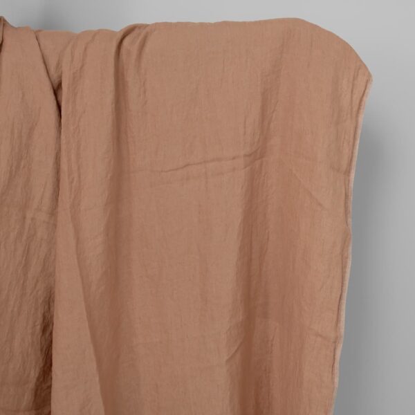 Washed linen fabric light clay colour