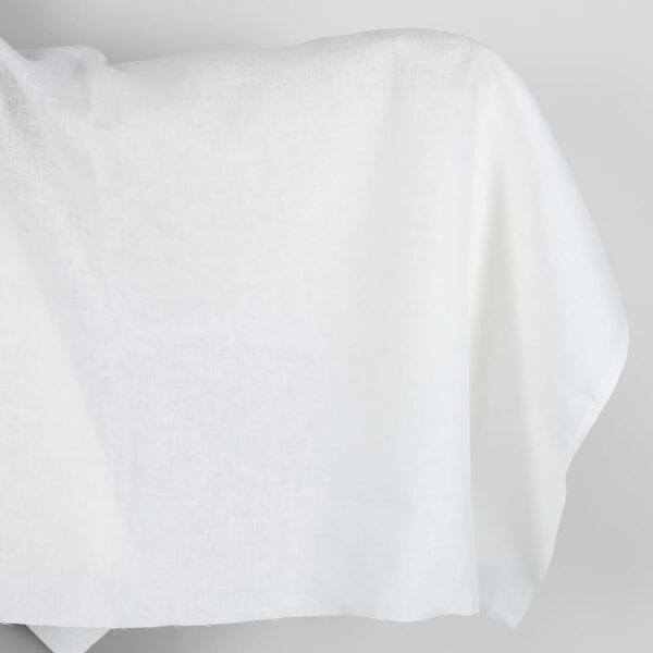 Tissu de lin uni blanc crème