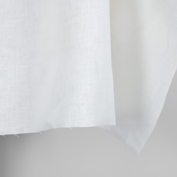 Tissu de lin uni blanc crème – Image 3