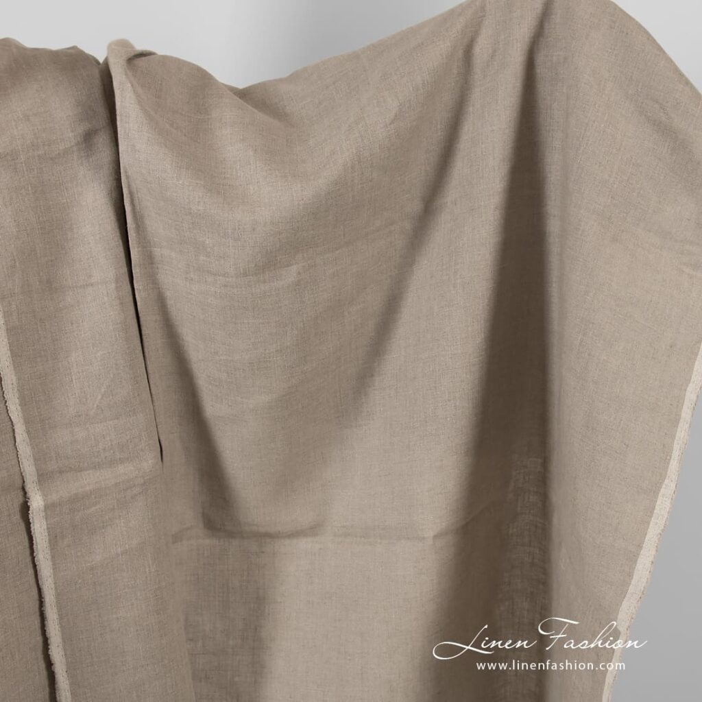 Tissu pur lin uni, coloris lin naturel 1 Natural color linen fabric