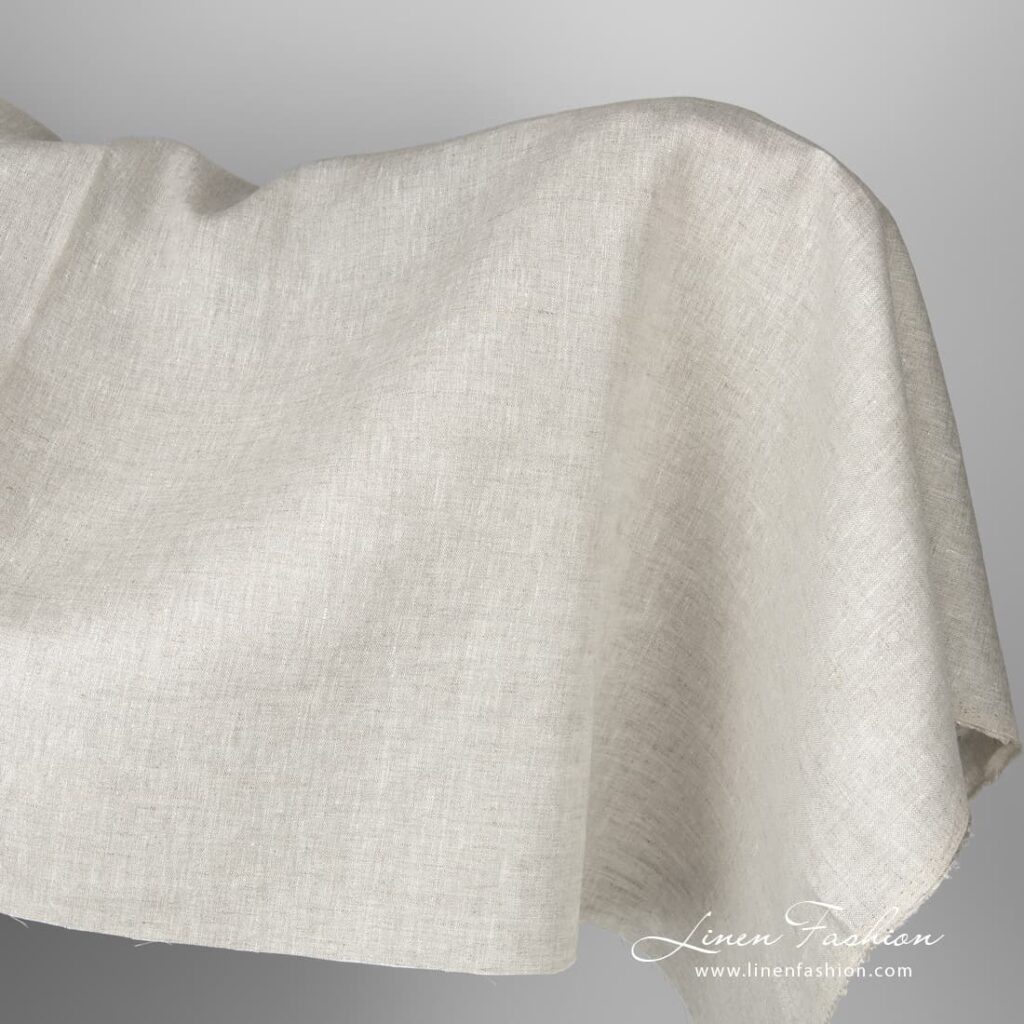 Tissu en pur lin de couleur gris clair 1 Pure linen fabric in light grey colour