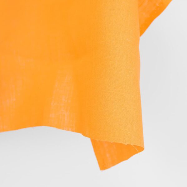 Tissu de lin uni jaune chaud vibrant – Image 3