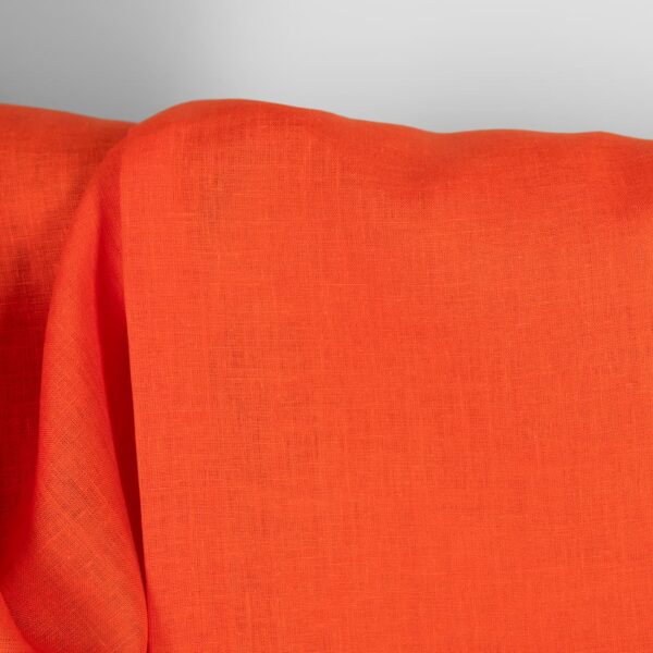 Tissu de lin uni orange – Image 4