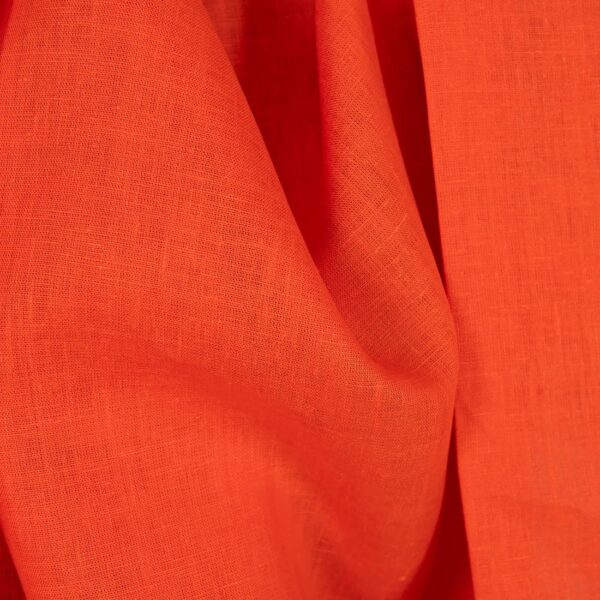 Tissu de lin uni orange – Image 2